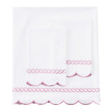 600 Thread Count Scallop Rope Embroidered Cotton Sheet Set