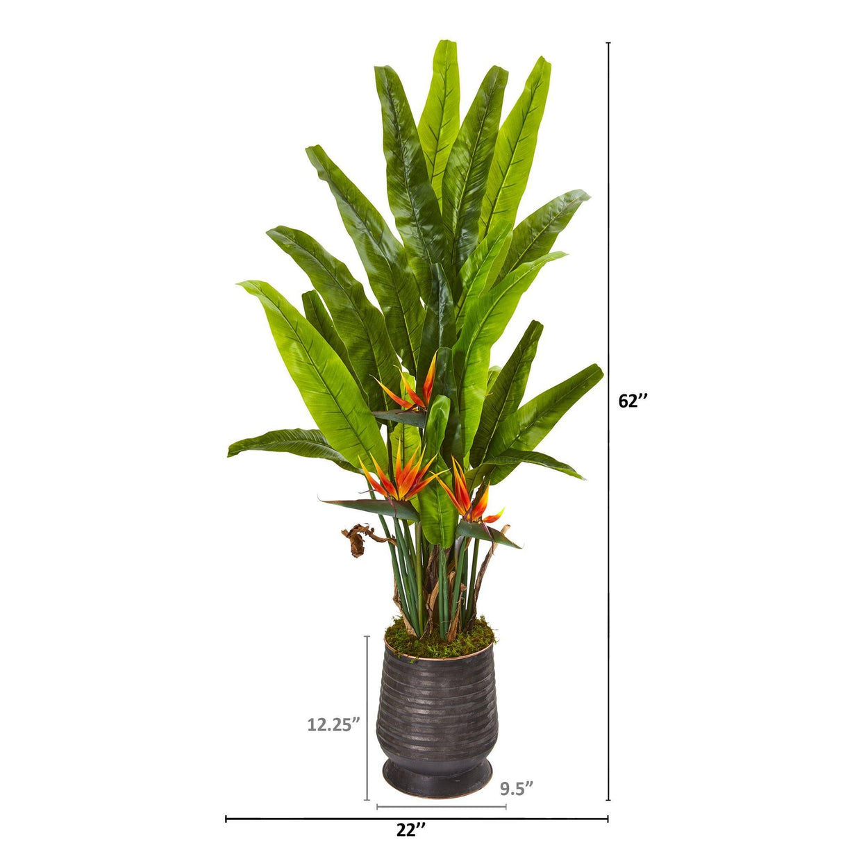 62” Bird of Paradise Artificial Plant in Decorative Planter-Parc Decor