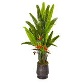 62” Bird of Paradise Artificial Plant in Decorative Planter-Parc Decor