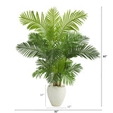 62” Hawaii Palm Artificial Tree in White Planter-Parc Decor