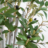 62” Olive Artificial Tree in Ribbed Metal Planter-Parc Decor