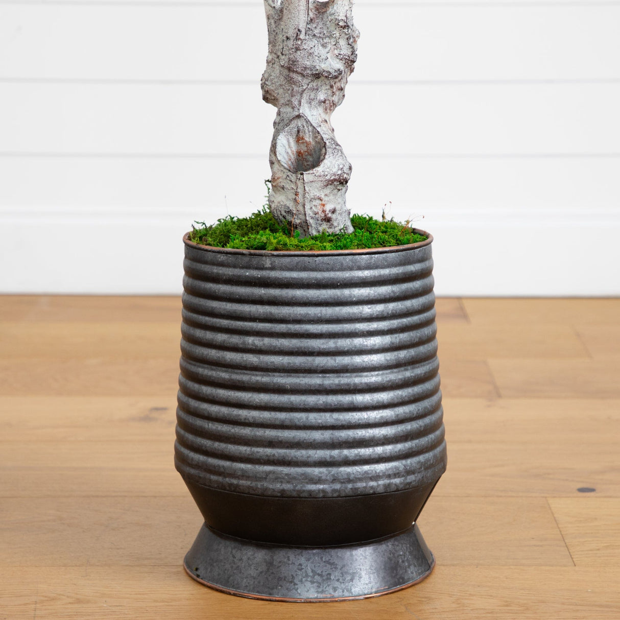 62” Olive Artificial Tree in Ribbed Metal Planter-Parc Decor