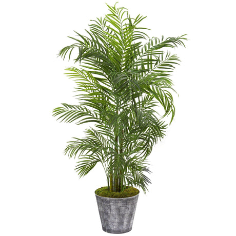 63” Areca Palm Artificial Tree in Decorative Planter (Indoor/Outdoor)-Parc Decor