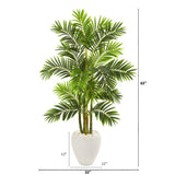 63” Areca Palm Artificial Tree in White Planter-Parc Decor