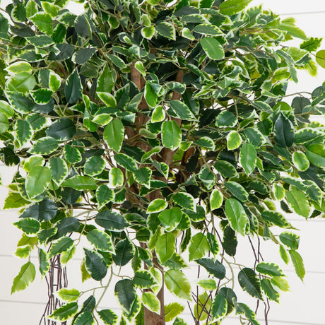 63” Elegant Ficus Artificial Tree in Sandstone Planter-Parc Decor