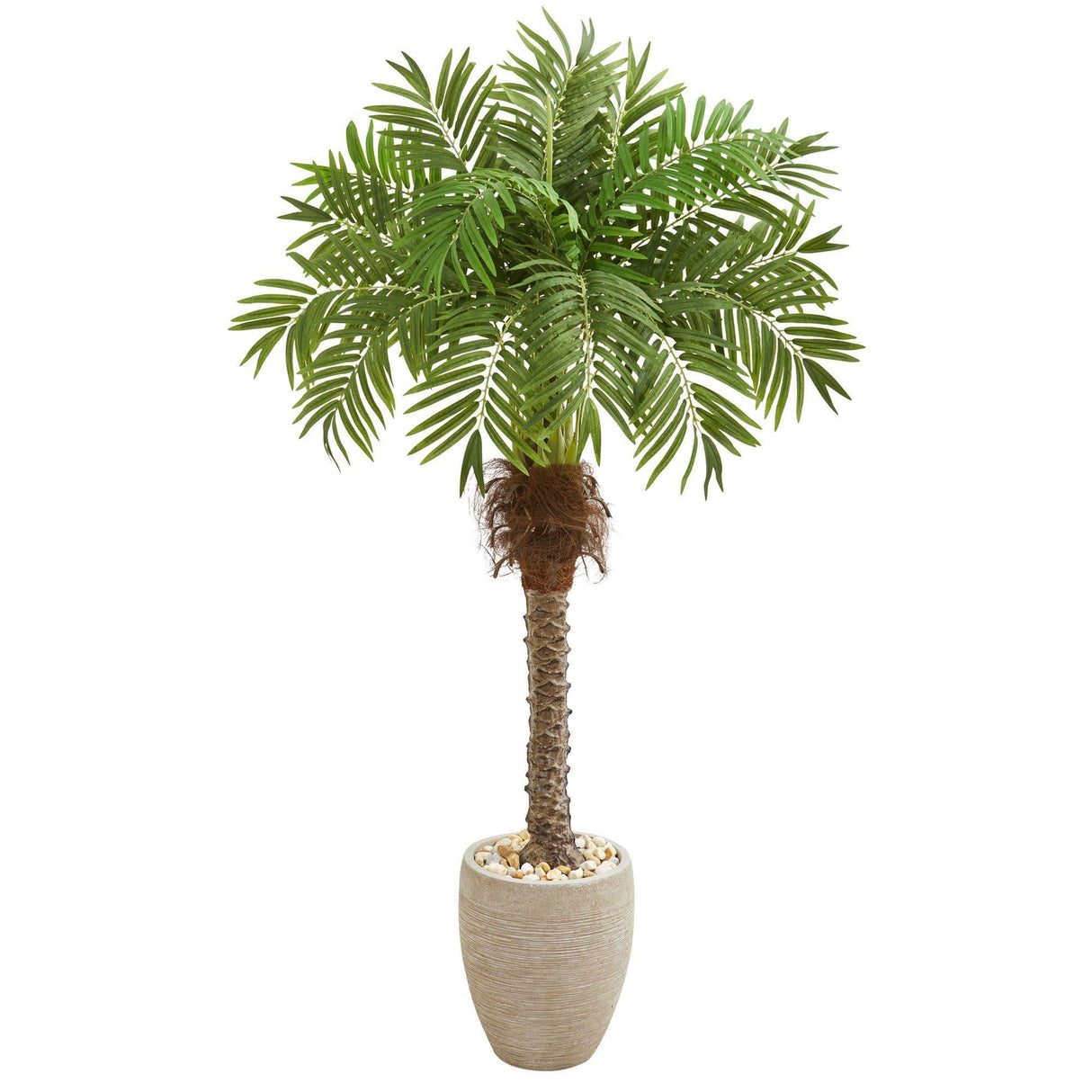 63” Robellini Palm Artificial Tree in Sandstone Planter-Parc Decor