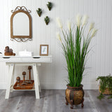 63” Wheat Plum Grass Artificial Plant in Decorative Planter-Parc Decor