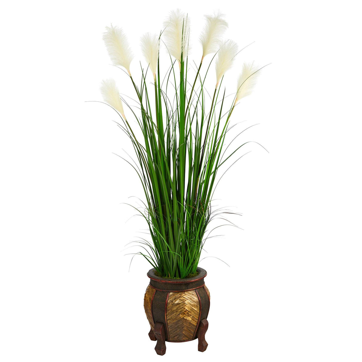 63” Wheat Plum Grass Artificial Plant in Decorative Planter-Parc Decor