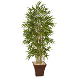 64” Bamboo Artificial Tree in Brown Planter-Parc Decor