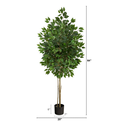 64” Ficus Artificial Tree UV Resistant (Indoor/Outdoor)-Parc Decor