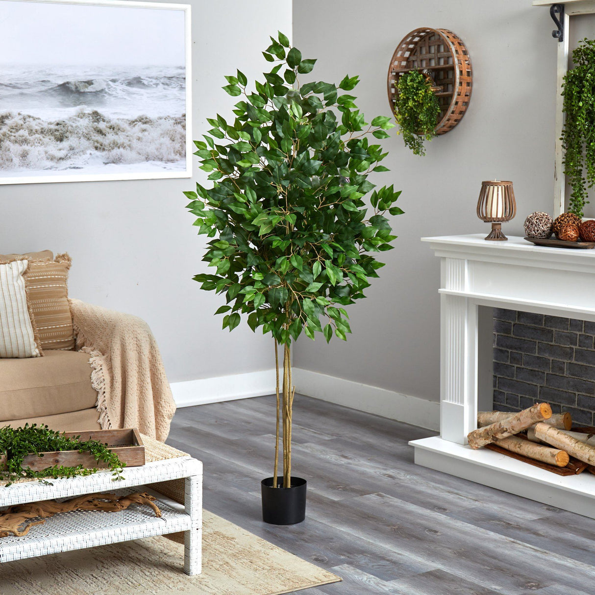 64” Ficus Artificial Tree UV Resistant (Indoor/Outdoor)-Parc Decor