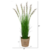 64” Wheat Grass Artificial Plant in Farmhouse Planter-Parc Decor