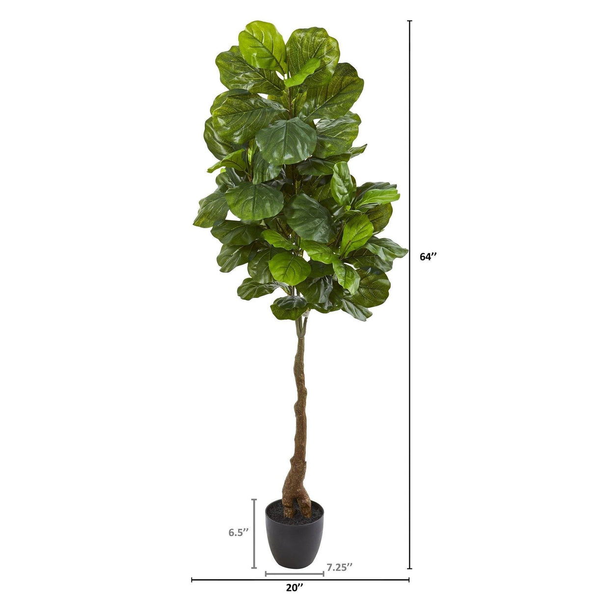 64” Fiddle Leaf Artificial Tree (Real Touch)-Tree-Parc Decor