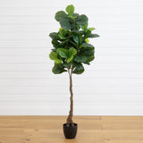 64” Fiddle Leaf Artificial Tree (Real Touch)-Tree-Parc Decor