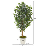 65” Ficus Artificial Tree in Decorative Planter-Parc Decor