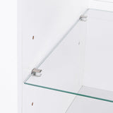 66" Modern LED TV Stand Entertainment Center with Glass Shelves for Living Room-电视柜-Parc Decor