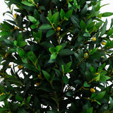 67” Olive Cone Topiary Artificial Tree in Slate Planter (Indoor/Outdoor)-Parc Decor