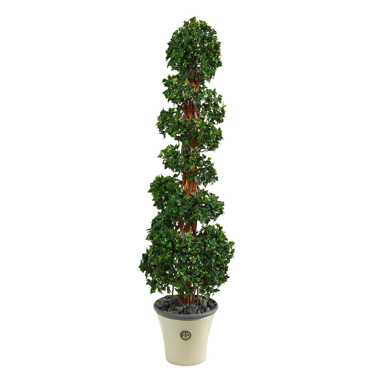 68” English Ivy Topiary Spiral Artificial Tree in Decorative Planter(Indoor/Outdoor)-Parc Decor