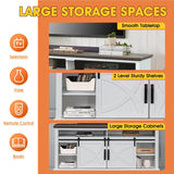 68" Farmhouse TV Stand with 23" Insert Opening Electric Fireplace-Parc Decor