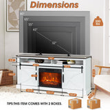 68" Farmhouse TV Stand with 23" Insert Opening Electric Fireplace-Parc Decor