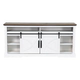 68" Farmhouse TV Stand with 23" Insert Opening Electric Fireplace-Parc Decor