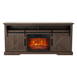 68" Farmhouse TV Stand with 23" Insert Opening Electric Fireplace-Parc Decor