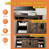 68" Farmhouse TV Stand with 23" Insert Opening Electric Fireplace-Parc Decor