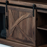 68" Farmhouse TV Stand with 23" Insert Opening Electric Fireplace-Parc Decor