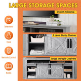 68" Farmhouse TV Stand with 23" Insert Opening Electric Fireplace-Parc Decor