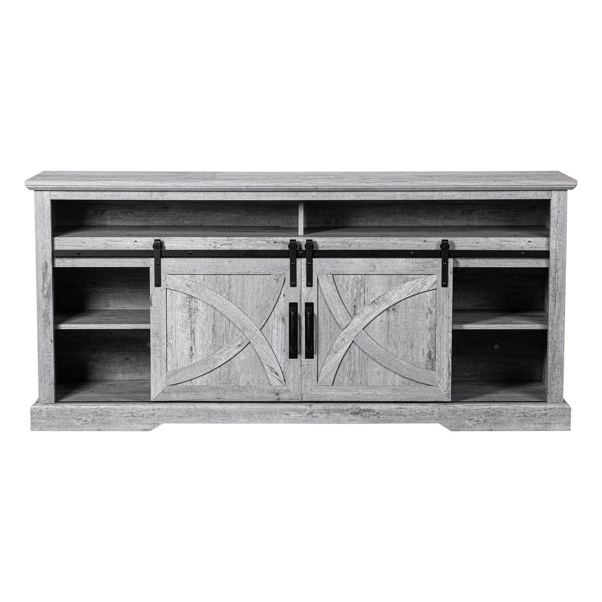 68" Farmhouse TV Stand with 23" Insert Opening Electric Fireplace-Parc Decor