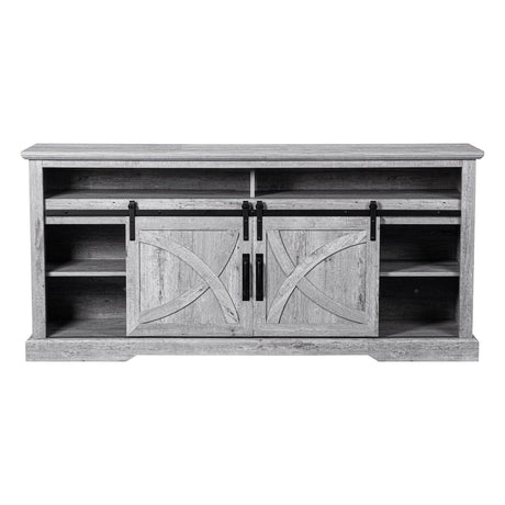 68" Farmhouse TV Stand with 23" Insert Opening Electric Fireplace-Parc Decor