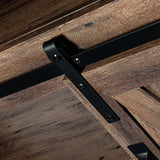 68" Farmhouse TV Stand with Double Sliding Barn Doors for Living Room-Parc Decor