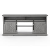 68" Farmhouse TV Stand with Double Sliding Barn Doors for Living Room-Parc Decor