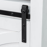 68" Farmhouse TV Stand with Double Sliding Barn Doors for Living Room-Parc Decor