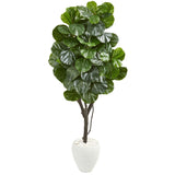 68” Fiddle Leaf Fig Artificial Tree in White Planter-Parc Decor