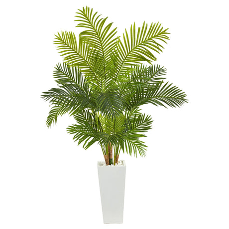 68” Hawaii Palm Artificial Tree in Tall White Planter-Parc Decor