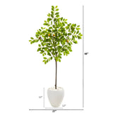68” Lemon Artificial Tree in White Planter-Parc Decor