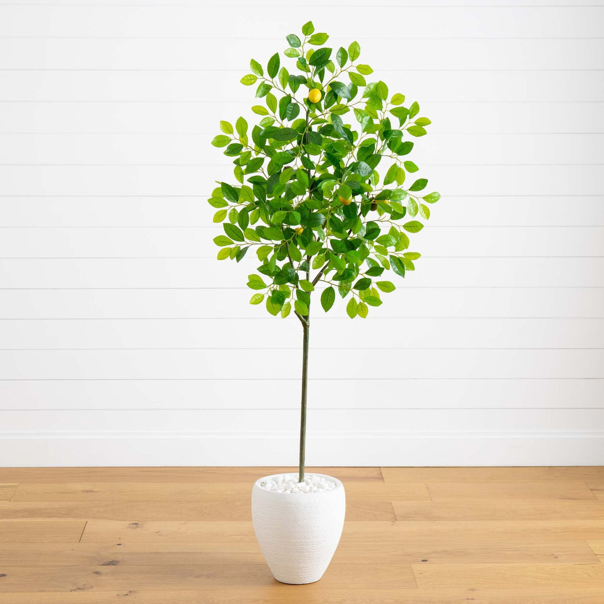 68” Lemon Artificial Tree in White Planter-Parc Decor