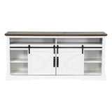 68" Farmhouse TV Stand with 23" Insert Opening Electric Fireplace