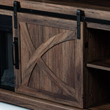 68" Farmhouse TV Stand with 23" Insert Opening Electric Fireplace