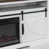 68" Farmhouse TV Stand with 23" Insert Opening Electric Fireplace