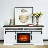 68" Farmhouse TV Stand with 23" Insert Opening Electric Fireplace