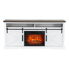68" Farmhouse TV Stand with 23" Insert Opening Electric Fireplace