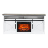 68" Farmhouse TV Stand with 23" Insert Opening Electric Fireplace