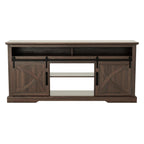 68" Farmhouse TV Stand with Double Sliding Barn Doors for Living Room