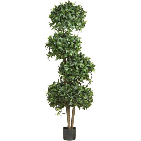 69" Sweet Bay Topiary w/4 Balls Silk Tree"-Parc Decor