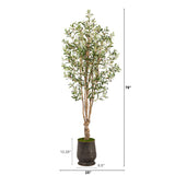 6.5’ Olive Artificial Tree in Ribbed Metal Planter-Parc Decor