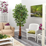 6.5’ Super Deluxe Ficus Artificial Tree with Natural Trunk-Parc Decor