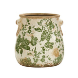 6.5” Tuscan Ceramic Green Scroll Planter-Parc Decor