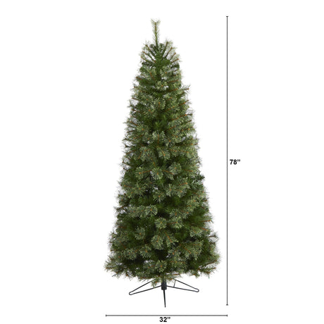 6.5' Cashmere Slim Artificial Christmas Tree with 660 Bendable Branches-Christmas Tree-Parc Decor